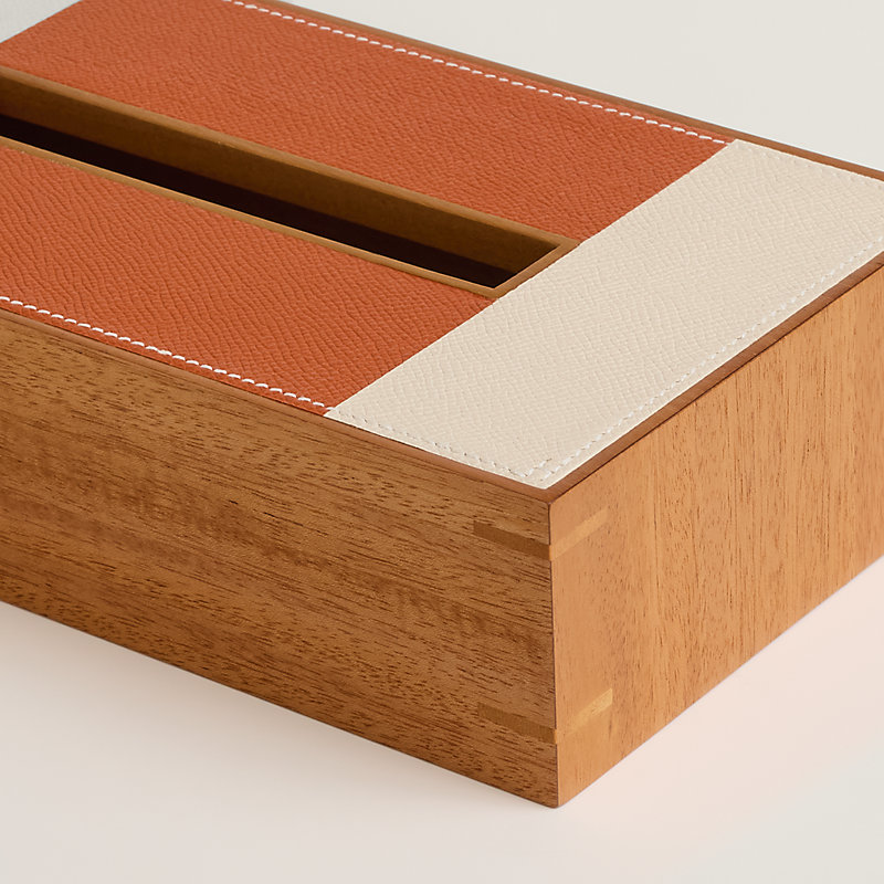 Pleiade en Casaque tissue box, small model - Orange | Hermès Finland